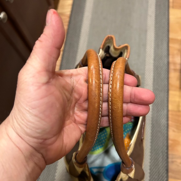 Kate Spade Stevie Brown And Beige Nylon Patent Trim Bag Tote, - Picture 6 of 10